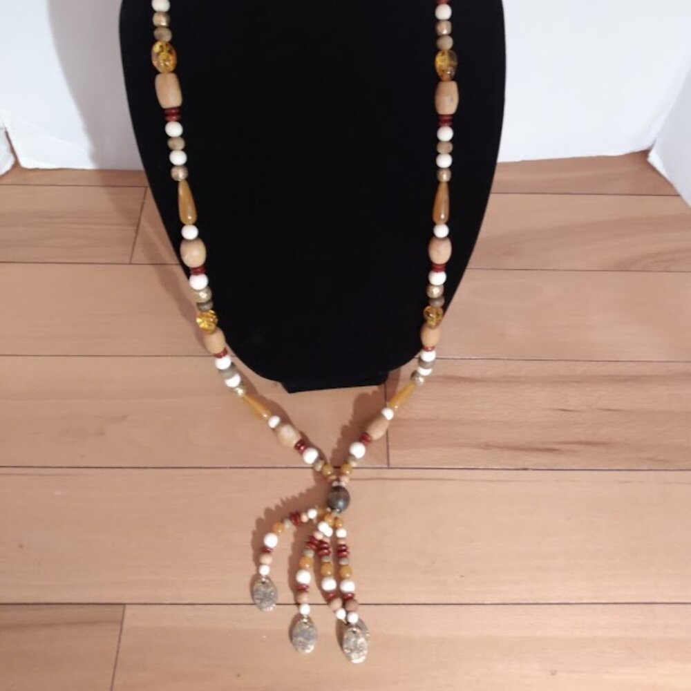 Vintage long beaded necklace marked LLC. (Liz Claibourn)